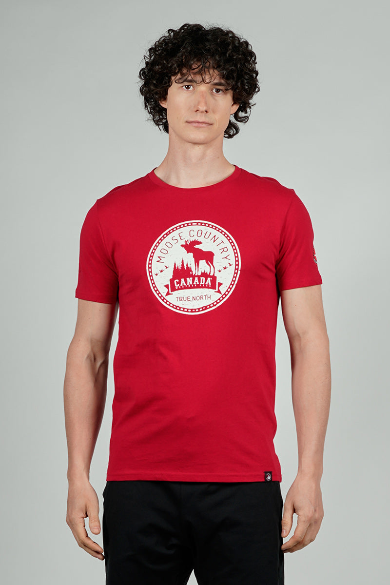 Canada Weather Gear Moose Country Print Tee - Red