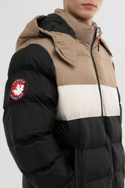 Canada Weather Gear Colour Block Bomber Jacket - Beige - Mens Bomber Jackets - International Clothiers