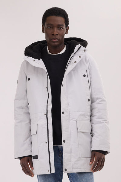 Canada Weather Gear Sherpa Lined Hood Parka Jacket - White - Mens Parka Jackets - International Clothiers