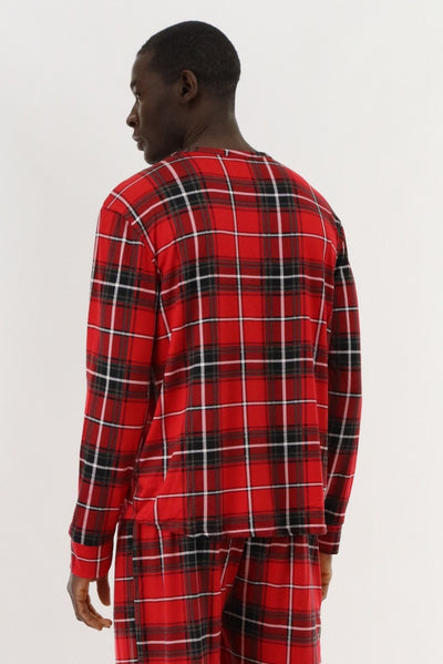 Canada Weather Gear Long Sleeve Printed Pajama Top - Red - Mens Pajamas - International Clothiers