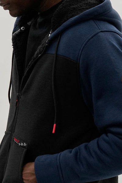 Canada Weather Gear Colour Block Sherpa Lined Lightweight Jacket - Navy - Mens Lightweight Jackets - International Clothiers