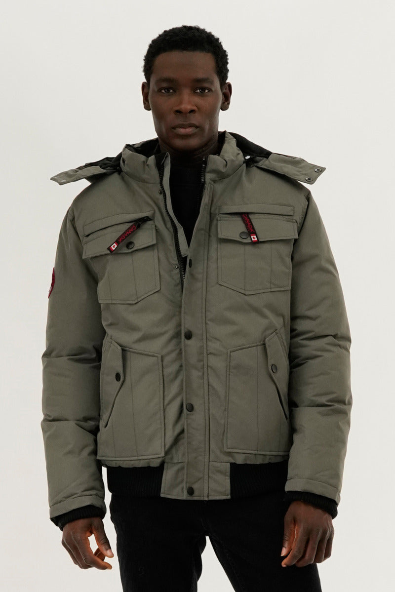 Canada Weather Gear Puffer Bomber Jacket - Grey - Mens Bomber Jackets - International Clothiers