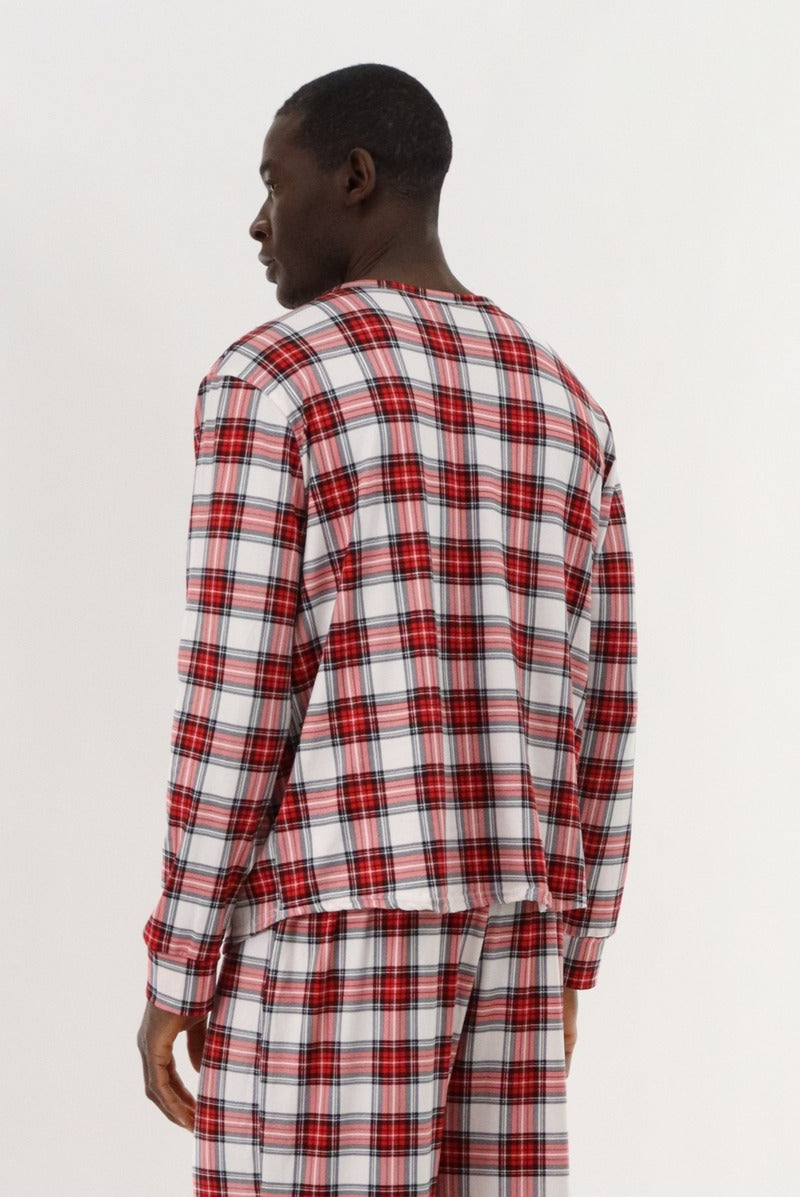 Canada Weather Gear Long Sleeve Printed Pajama Top - Red - Mens Pajamas - International Clothiers