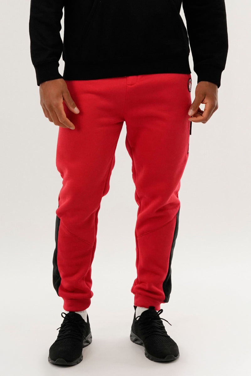 Canada Weather Gear Fleece Contrast Insert Jogger - Red - Mens Joggers & Sweatpants - International Clothiers