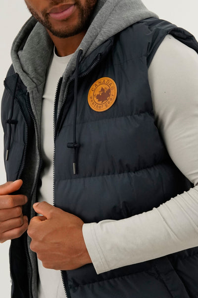 Canada Weather Gear Hooded Puffer Vest - Navy - Mens Vests - International Clothiers