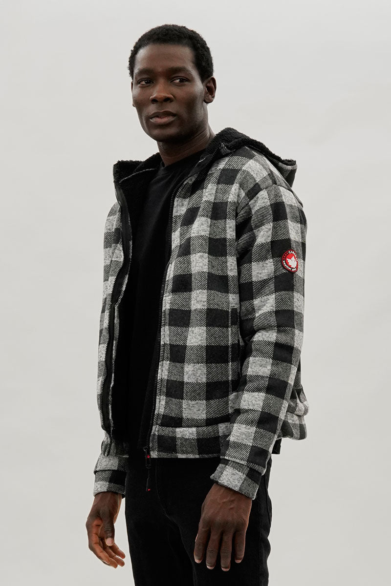 Canada Weather Gear Hooded Sherpa Lined Lightweight Jacket - Black - Mens Lightweight Jackets - International Clothiers