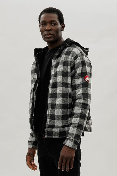 Canada Weather Gear Hooded Sherpa Lined Lightweight Jacket - Black - Mens Lightweight Jackets - International Clothiers