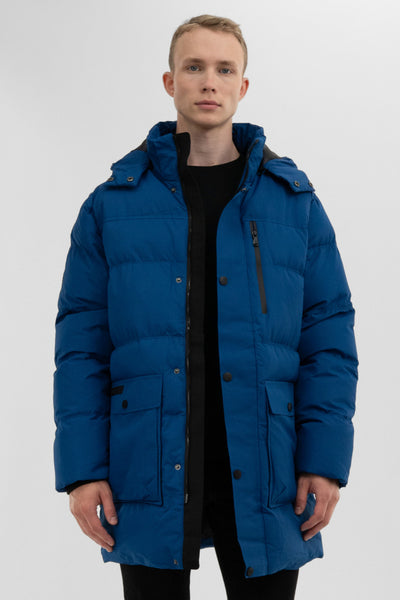 Canada Weather Gear Puffer Parka Jacket - Blue - Mens Parka Jackets - International Clothiers