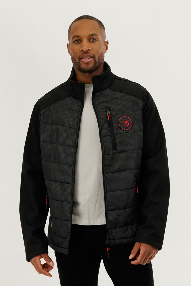 Super Triple Goose Quilted Colour Block Lightweight Jacket - Black - Mens Lightweight Jackets - International Clothiers