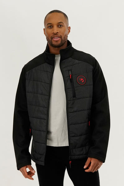 Super Triple Goose Quilted Colour Block Lightweight Jacket - Black - Mens Lightweight Jackets - International Clothiers