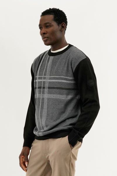Canada Weather Gear Patterned Crewneck Pullover Sweater - Grey - Mens Pullover Sweaters - International Clothiers