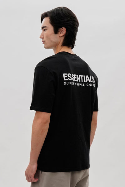 Essentials Super Triple Goose Logo Print Tee - Black - Mens Tees & Tank Tops - International Clothiers