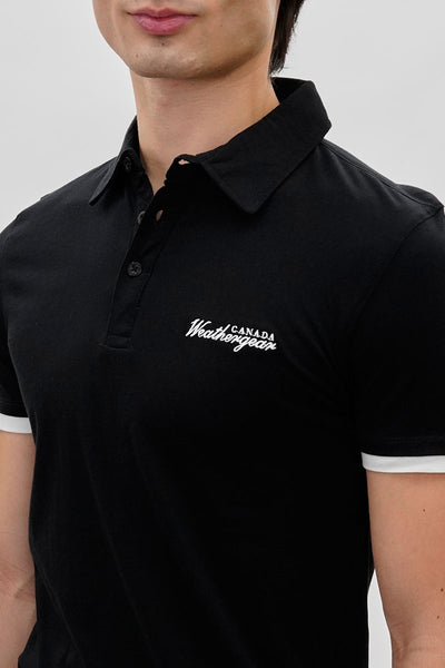 Canada Weather Gear Vintage Short Sleeve Polo Shirt - Black - Mens Polo Shirts - International Clothiers