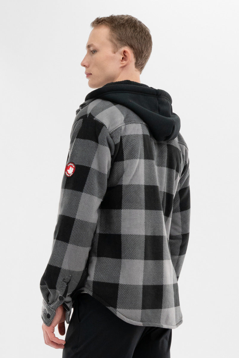 Canada Weather Gear Plaid Sherpa Lined Lightweight Jacket - Black - Mens Lightweight Jackets - International Clothiers