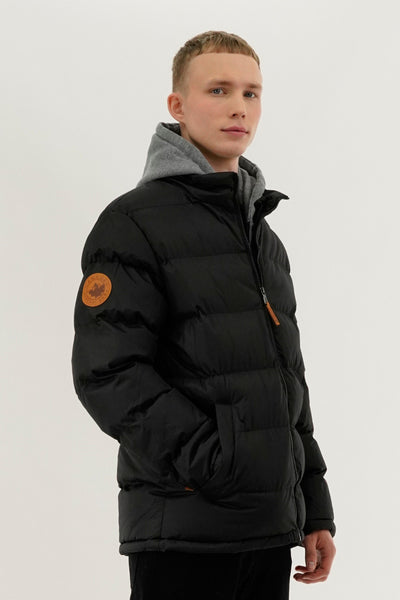 Canada Weather Gear Fleece Quilted Bomber Jacket - Black - Mens Bomber Jackets - International Clothiers