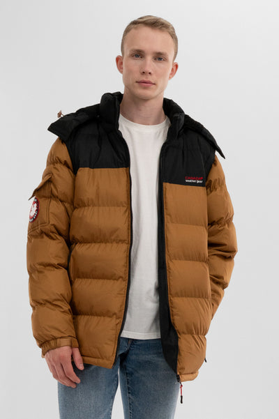 Canada Weather Gear Removable Sleeve Bomber Jacket - Camel - Mens Bomber Jackets - International Clothiers
