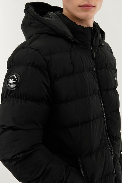 Super Triple Goose Colour Block Puffer Bomber Jacket - Black - Mens Bomber Jackets - International Clothiers