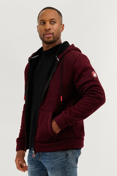 Canada Weather Gear Sherpa Lined Lightweight Jacket - Burgundy - Mens Lightweight Jackets - International Clothiers