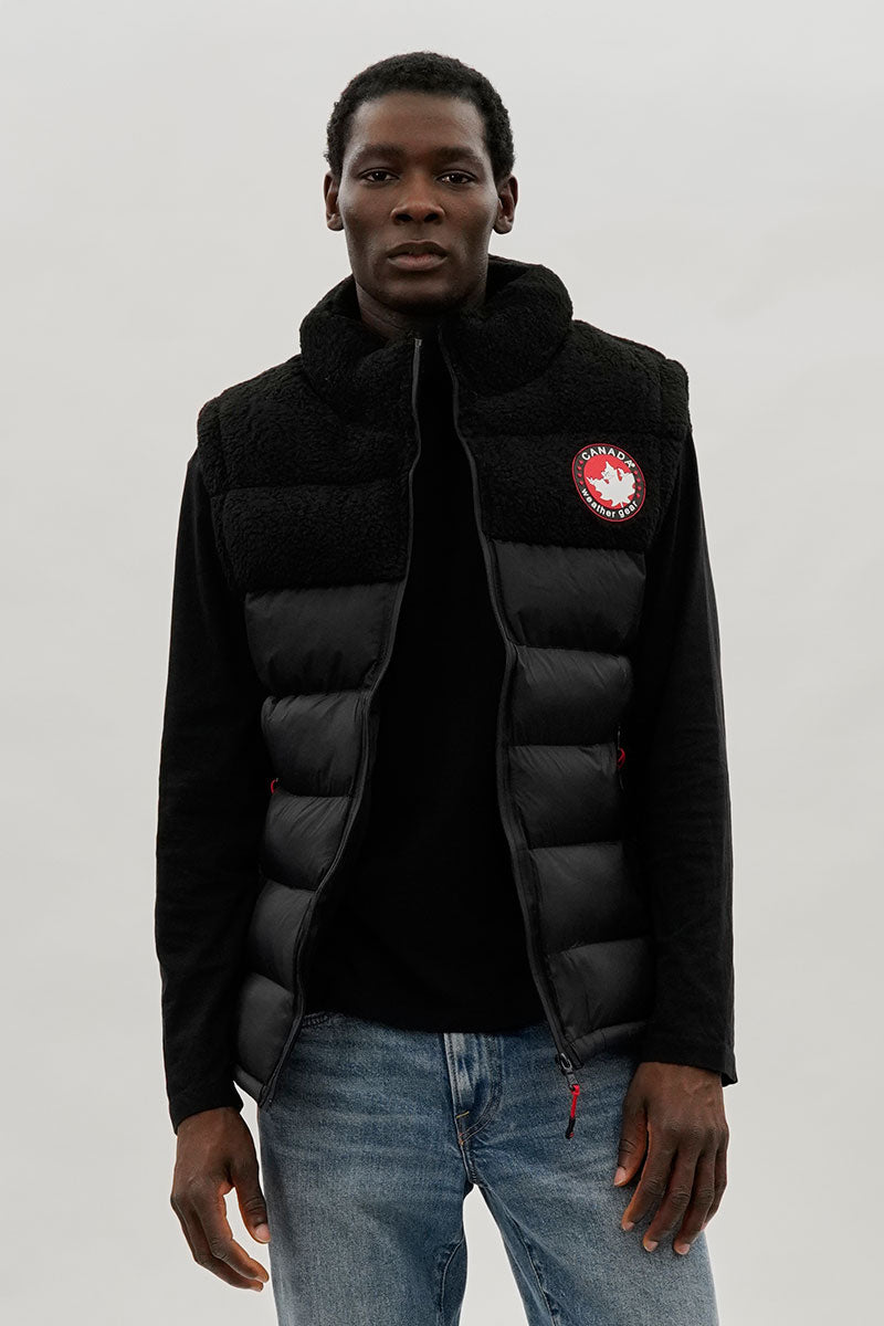 Canada Weather Gear Sherpa Puffer Vest - Black - Mens Vests - International Clothiers