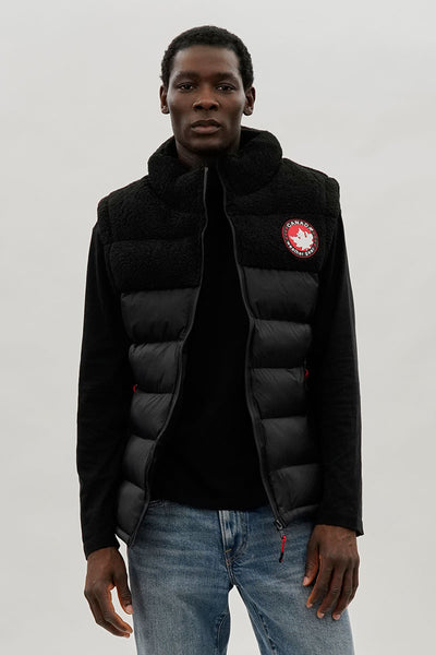 Canada Weather Gear Sherpa Puffer Vest - Black - Mens Vests - International Clothiers