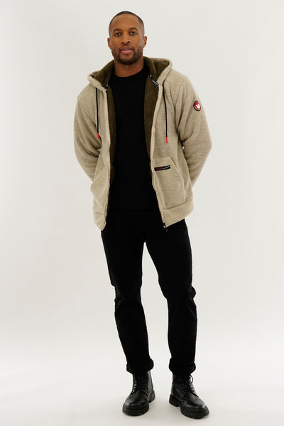 Canada Weather Gear Sherpa Lined Lightweight Jacket - Beige - Mens Lightweight Jackets - International Clothiers