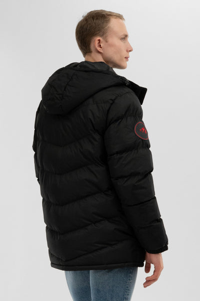 Super Triple Goose Chevron Bomber Jacket - Black - Mens Bomber Jackets - International Clothiers
