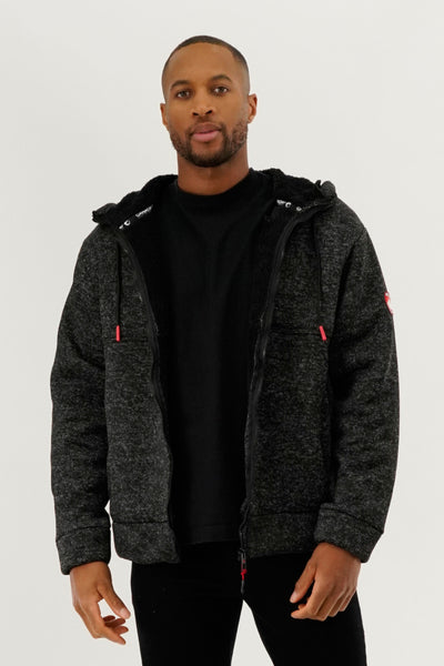Canada Weather Gear Sherpa Lined Lightweight Jacket - Black - Mens Lightweight Jackets - International Clothiers