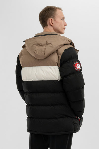 Canada Weather Gear Colour Block Bomber Jacket - Beige - Mens Bomber Jackets - International Clothiers