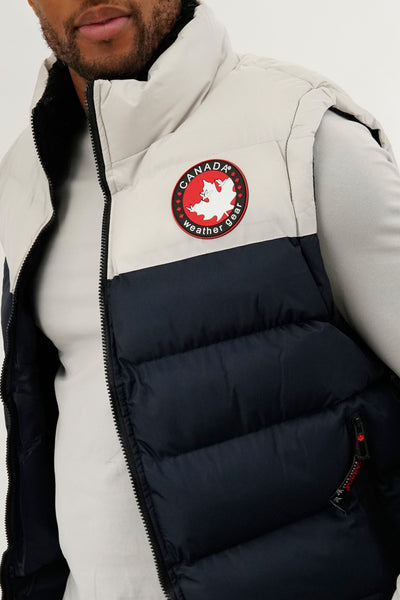 Canada Weather Gear Colour Block Puffer Vest - Navy - Mens Vests - International Clothiers