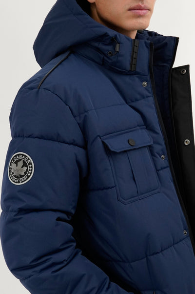 Canada Weather Gear Quilted Puffer Parka Jacket - Navy - Mens Parka Jackets - International Clothiers
