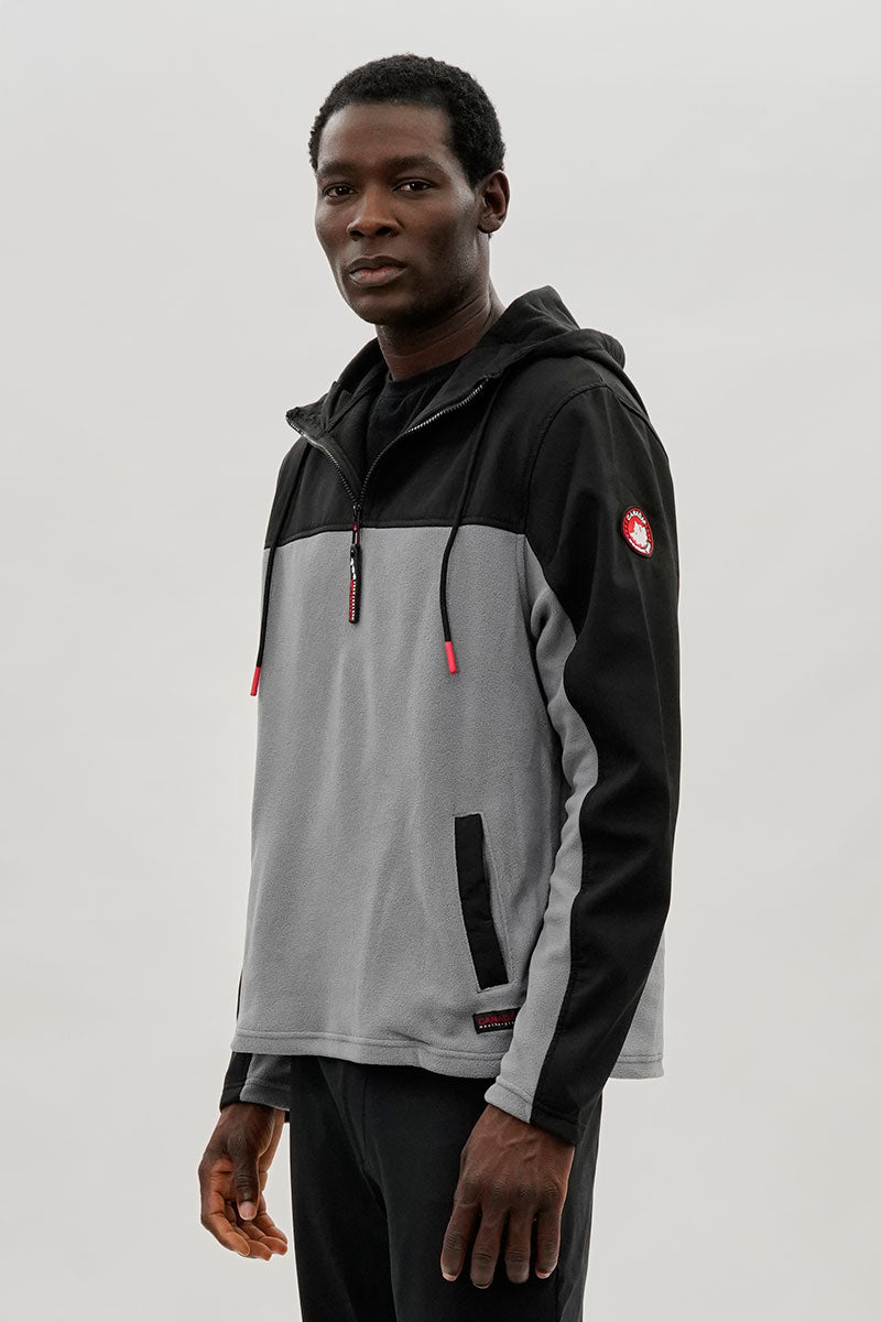 Canada Weather Gear Colour Block Half Zip Hoodie - Grey - Mens Hoodies & Sweatshirts - International Clothiers