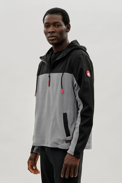 Canada Weather Gear Colour Block Half Zip Hoodie - Grey - Mens Hoodies & Sweatshirts - International Clothiers