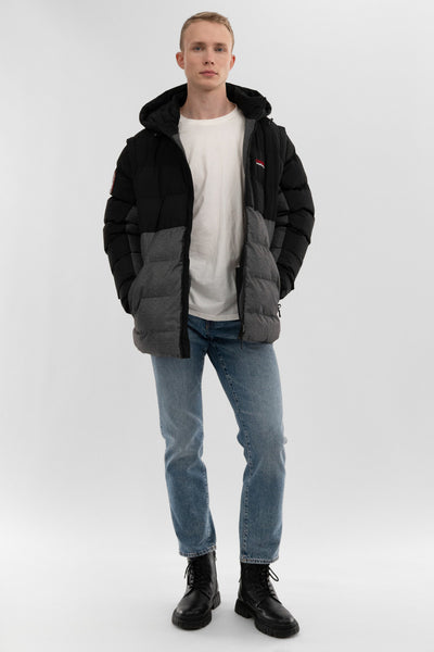 Canada Weather Gear Colour Block Zip Off Sleeve Bomber Jacket - Black - Mens Bomber Jackets - International Clothiers