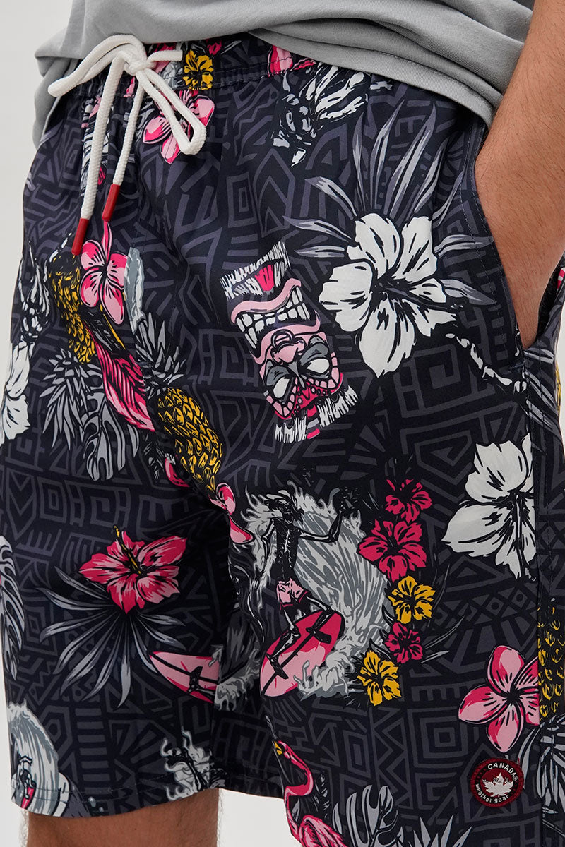Canada Weather Gear Floral Swim Shorts - Black - Mens Shorts & Capris - International Clothiers