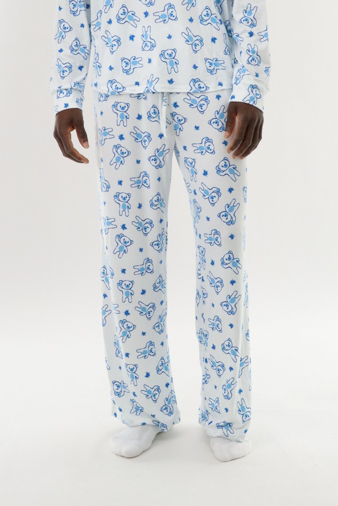 Canada Weather Gear Long Teddy Bear Pajama Pants - White - Mens Pajamas - International Clothiers