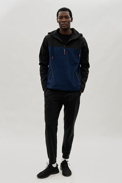 Canada Weather Gear Colour Block Half Zip Hoodie - Navy - Mens Hoodies & Sweatshirts - International Clothiers