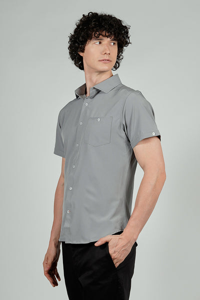Canada Weather Gear Travel Collection Basic Button Up Casual Shirt - Grey