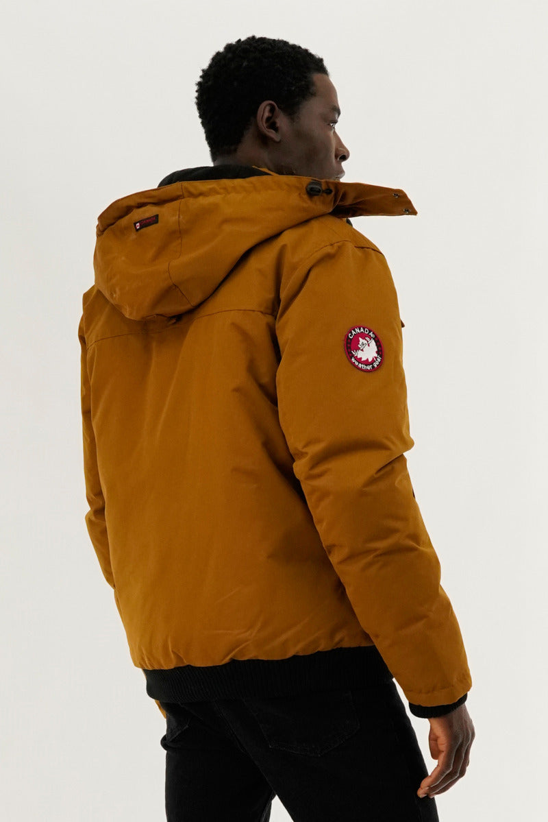 Canada Weather Gear Puffer Bomber Jacket - Caramel - Mens Bomber Jackets - International Clothiers