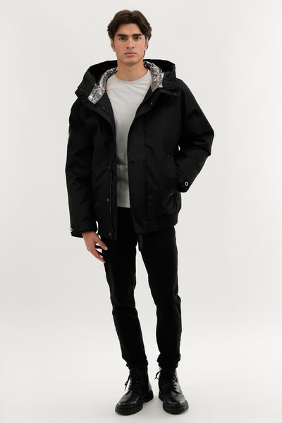 Canada Weather Gear Backpack Strap Bomber Jacket - Black - Mens Bomber Jackets - International Clothiers
