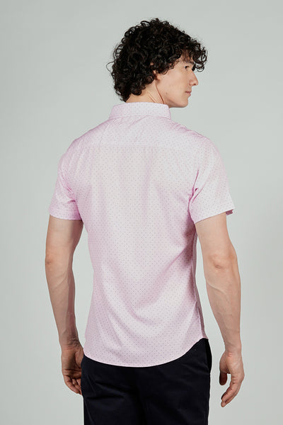 Canada Weather Gear Travel Collection Patterned Button Up Casual Shirt - Blush