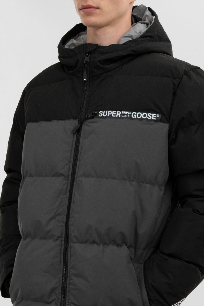 Super Triple Goose Colour Block Bomber Jacket - Grey - Mens Bomber Jackets - International Clothiers
