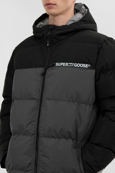 Super Triple Goose Colour Block Bomber Jacket - Grey - Mens Bomber Jackets - International Clothiers