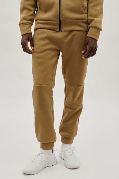 Super Triple Goose Basic Zipper Pocket Joggers - Beige - Mens Joggers & Sweatpants - International Clothiers