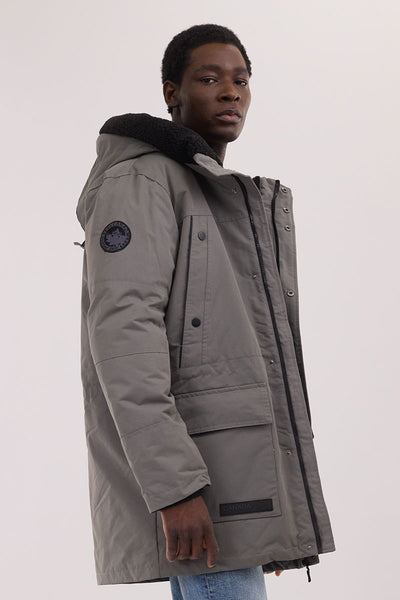 Canada Weather Gear Sherpa Lined Hood Parka Jacket - Grey - Mens Parka Jackets - International Clothiers
