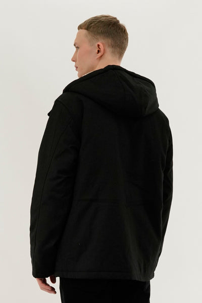 Canada Work Gear Canvas Sherpa Lined Parka Jacket - Black - Mens Parka Jackets - International Clothiers