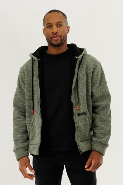 Canada Weather Gear Sherpa Lined Lightweight Jacket - Olive - Mens Lightweight Jackets - International Clothiers