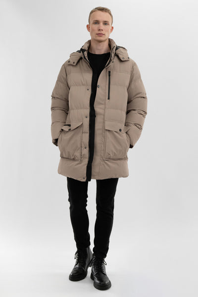 Canada Weather Gear Puffer Parka Jacket - Beige - Mens Parka Jackets - International Clothiers