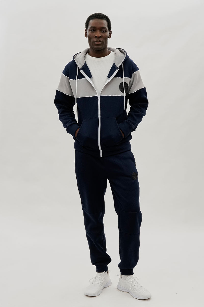 Super Triple Goose Basic Zipper Pocket Joggers - Navy - Mens Joggers & Sweatpants - International Clothiers