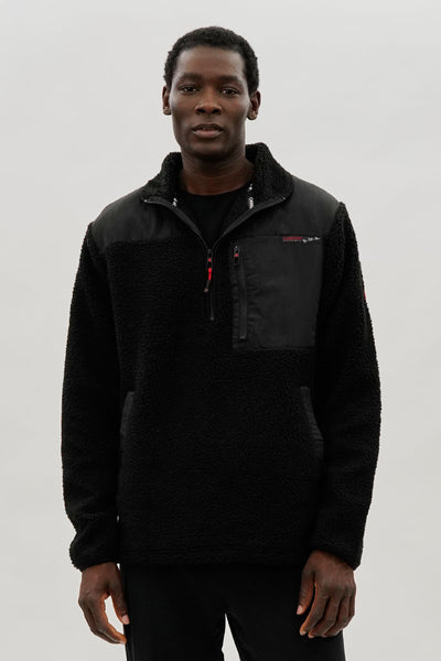 Canada Weather Gear Fleece Sherpa Pullover Sweater - Black - Mens Pullover Sweaters - International Clothiers