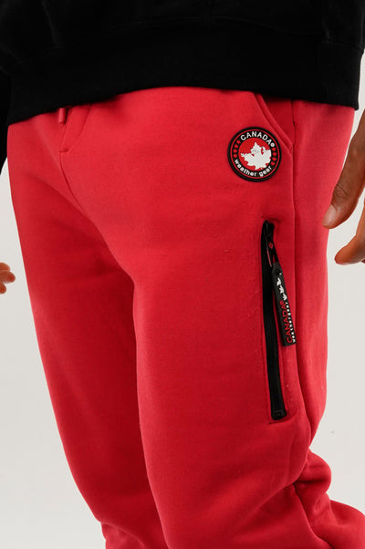 Canada Weather Gear Fleece Contrast Insert Jogger - Red - Mens Joggers & Sweatpants - International Clothiers